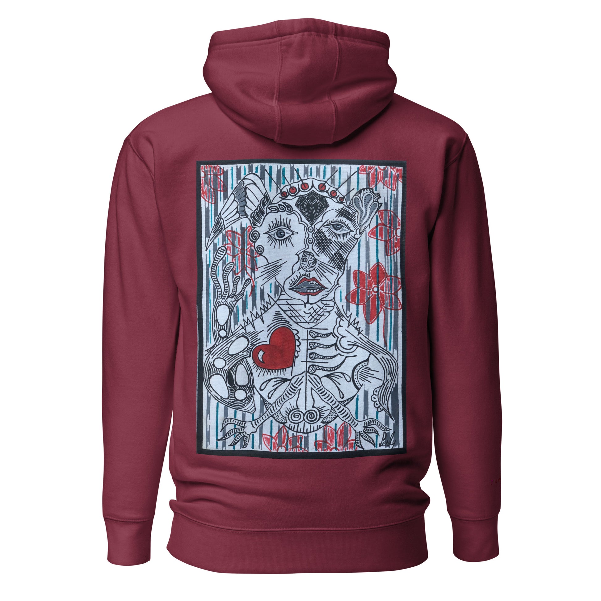 burgundy graphic hoodie 